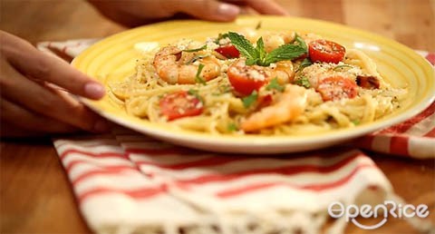 食谱, recipe, spaghetti, 意大利面, seafood, 海鲜