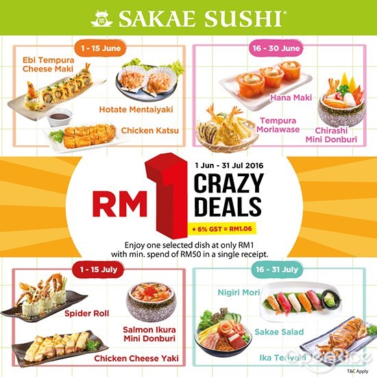 sakae sushi, crazy deal, promotion,rm1,促销,寿司,日本餐