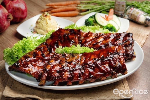 OpenRice Malaysia, Chicago Rib House, Drunken Prawns, Chinese New Year, Yee Sang, Signature Platter, mocktail, baby back ribs