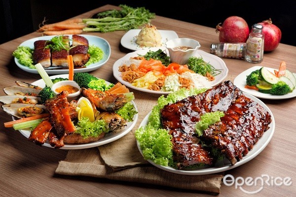 OpenRice Malaysia, Chicago Rib House, Drunken Prawns, Chinese New Year, Yee Sang, Signature Platter, mocktail, baby back ribs