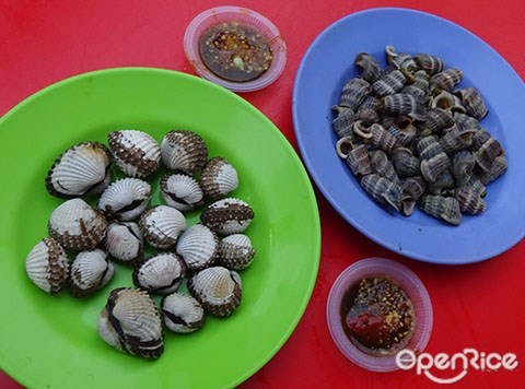 佳必多祖传海鲜小吃, 马六甲,鲜蚶,贝壳类