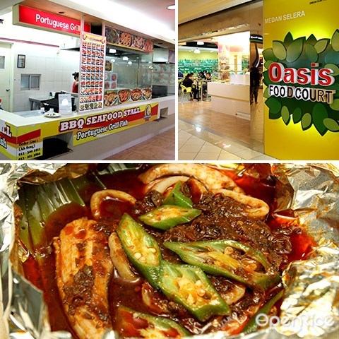 cheap food, oasis food court, mid valley, portuguese grill fish